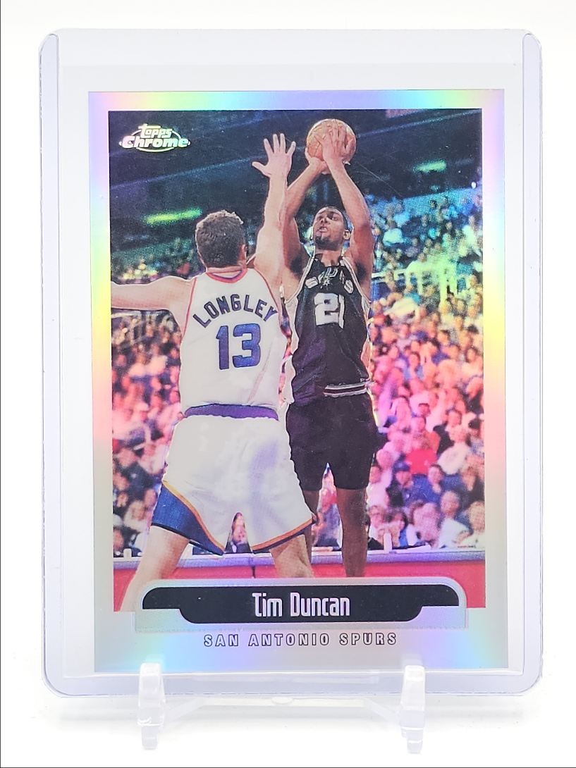 TIM DUNCAN 1999-00 TOPPS CHROME BASKETBALL REFRACTOR SPURS #121 B Q3522