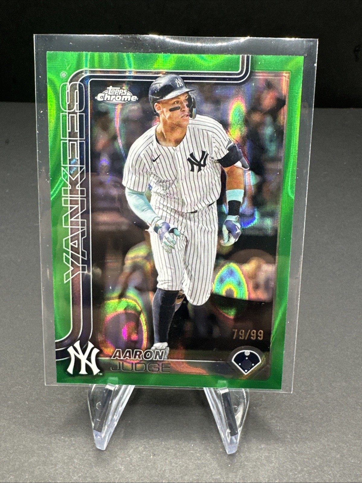 2025 Topps Chrome Aaron Judge Green Raywave /99 #99