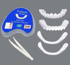 Snap On Veneers Temporary Teeth Cover Upper Lower Denture Kit