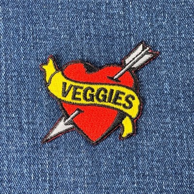 Veggies Patch - Embroidered Heart & Vegetables Badge 2.25'' (Iron On)