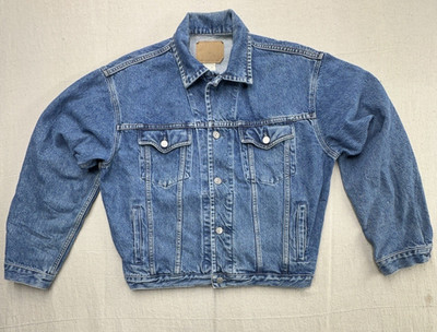 Vintage 1992 The Gap Denim Trucker Jacket Medium Blue Jean USA Fabric