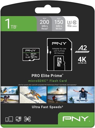 Carte Mémoire Flash MicroSDXC 1To Ultra Rapide Classe 10 U3 V30 A2 - Photo 10 sur 10