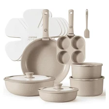 Carote 17-piece Cookware set in Taupe (Beige) New (Open Box)