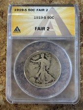 Demi dollar liberté à pied 1919 S foire ANACS 2