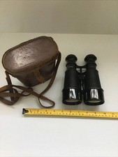 Vintage WW1 Era Military Naval Binoculars In Leather Case