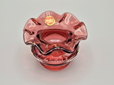 Webb Continental Pink Cranberry Glass Small Vase Posy Bowl