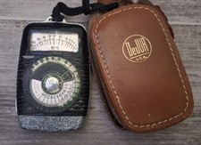 Vintage DeJur USA AMSCO Dual Professional Camera Exposure Light Meter With Case.