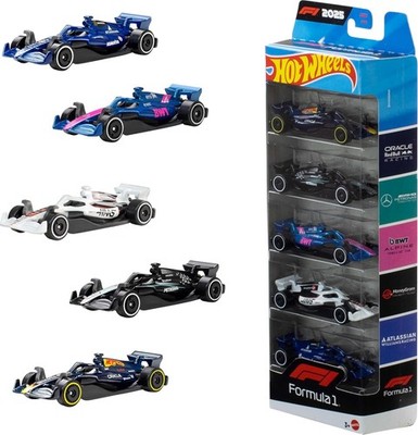 Hot Wheels Die-Cast Spielzeugautos 5er-Pack F1 Rennwagen 1:64 Sammler Set