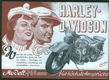 Harley Davidson 750 ccm V-2 WLD 1949 Motorrad Verkaufsprospekt sales brochure RP