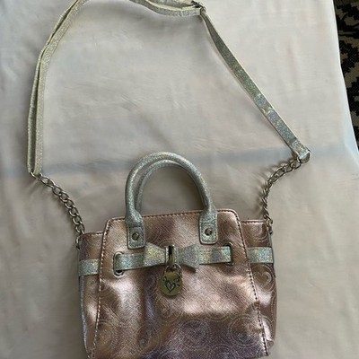 Justice Shimmering Pink and Silver Bag