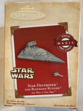 Hallmark Keepsake Star Wars Star Destroyer Blockade Runner Light Sound 2004 NIB
