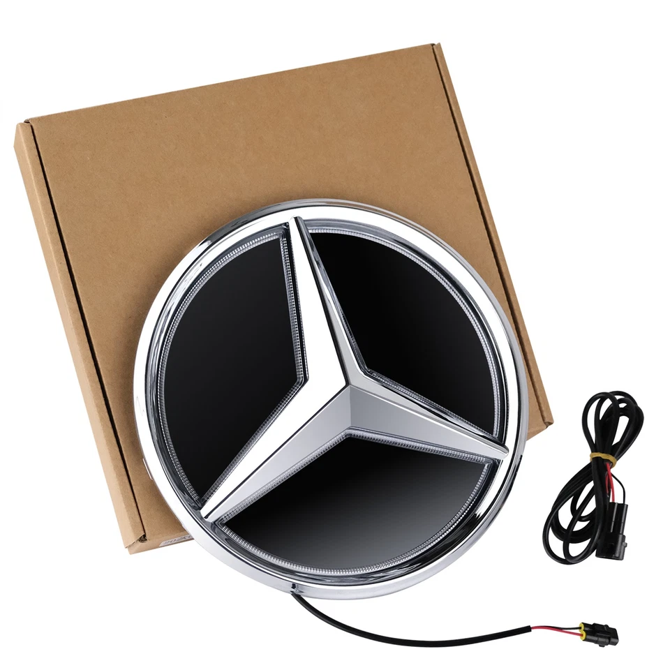 Illuminated Car Grille 3D Star Emblem Chrome Fit For Mercedes-Benz W213 E350 AMG Foto 4 de 4