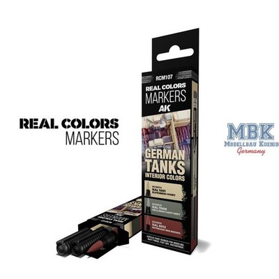 AK Interactive S.L. AK-RCM107 REAL COLORS MARKERS SET: German Tank Interiors