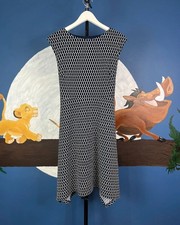 Apricot Navy & White Spot Print Fit & Flare Dress – Size 10