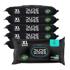 DUDE Wipes - Flushable - 6 Pack, 288 Count 48 Pack of 6 , White