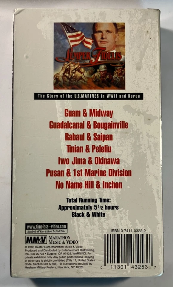 Semper Fidelis Story of the US Marines VHS 2000 B&W 5.5 Hours Sealed Mint New! - Image 2 of 4