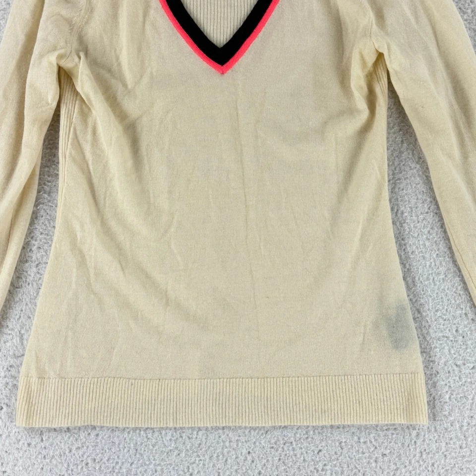 Suéter Rag & Bone para mujer pequeño crema lana cachemir cuello en V manga larga pulóver Foto 4 de 4