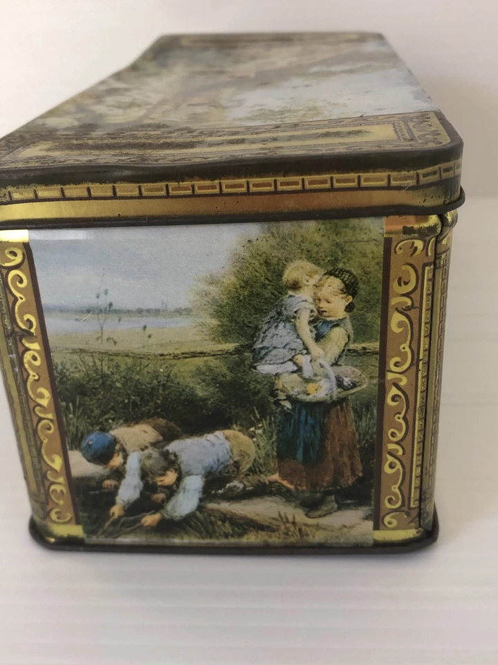 Vintage British Biscuit Tin Pastoral English Countryside Made England 25cm - image 4 of 4