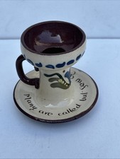 Longpark Torquay Pottery - Mottoware Chamberstick - Candlestick