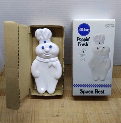 Vintage New NOS Pillsbury Doughboy Poppin' Fresh Spoon Rest in Original box 1988