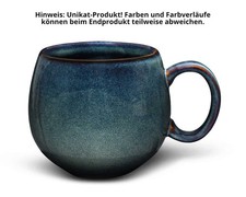 Maoci - Jumbotasse / Jumbobecher 500ml aus Porzellan - grün-blau - Farbverlauf