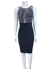 Elie Tahari Women's Silk Wool Sheath Dress Black Size 6