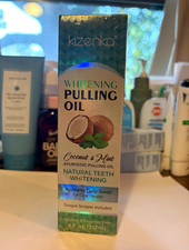 Kizenka Whitening Pulling Oil Coconut  Mint 8 fl oz  Tongue Scraper
