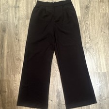 SO Women's Black Pleated Wide-Leg Dress Pants Zip Button Hook Eye Closure