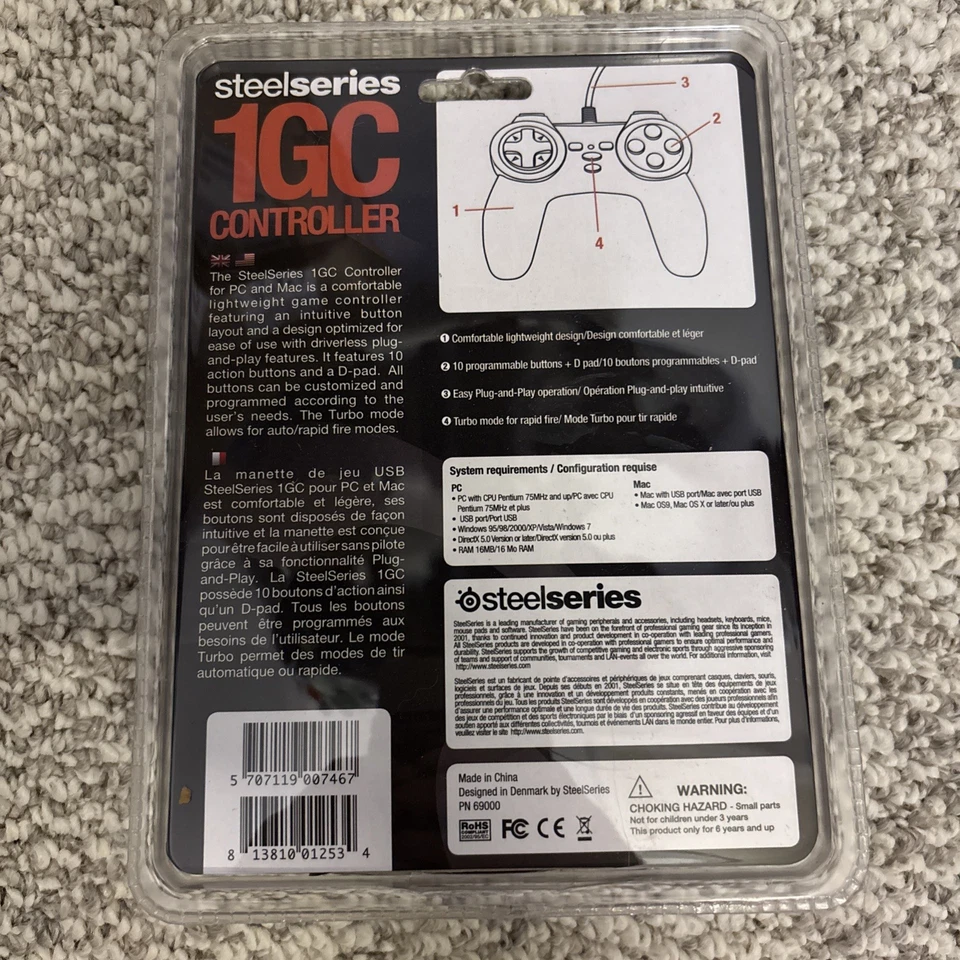 SteelSeries 1GC USB PC Gamepad Controller Red Wired Gaming Controller - Image 2 of 2