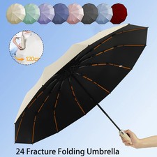 24 Ribs Automatic Foldable Umbrella - Unisex Premium UV Protection Sun Umbrella,