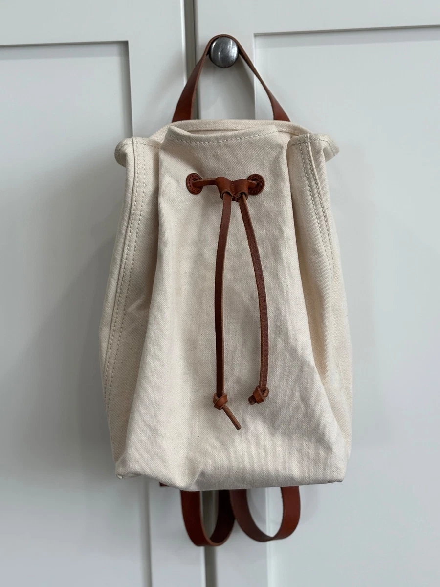Madewell Cognac Brown Leather Drawstring Backpack Rucksack Boho Minimalist Madewell brown leather backpack - Gem main image 3