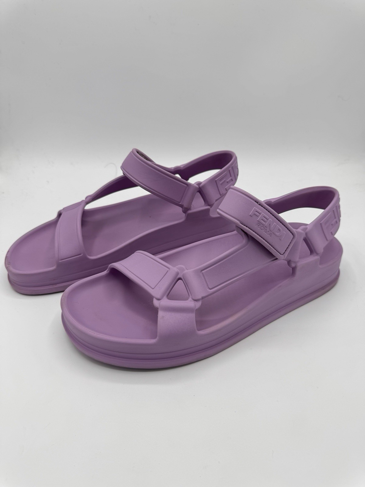 FENDI Logo Rubber Athletic Sandals, Size -40 EU (9 US)