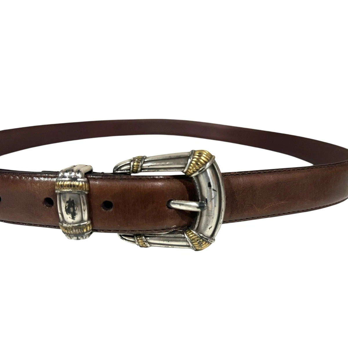 FOSSIL women\'s Metallic Gold Grommet Belt Fashion Accessory - SMALL 36\