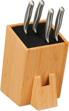 Ceppo Portacoltelli Vuoto, Supporto in Bambù per Coltelli, Portautensili Cucina,