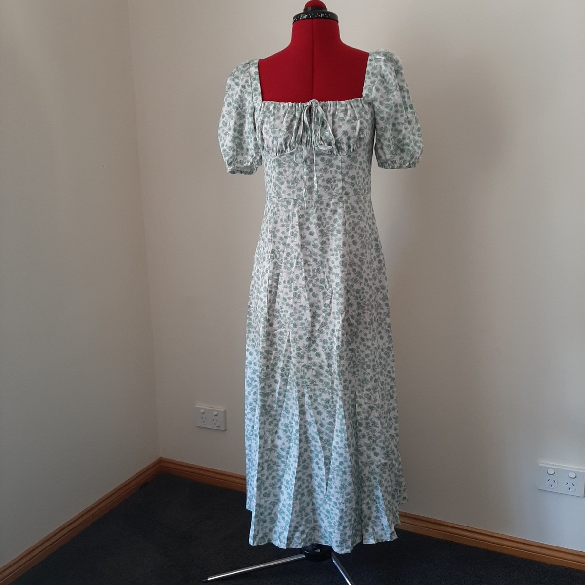 cider floral pattern maxi dress Cider Blue Floral Pattern Maxi Dress