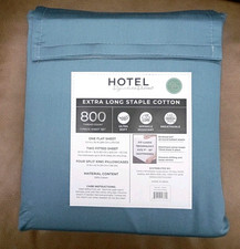 Hotel Signature Sateen 800 TC 100 Cotton 7pc Sheet Set SPLIT KING Blue NEW