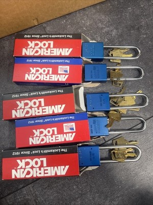 American Lock Blue  (5) Each Lock Has Its Own Key