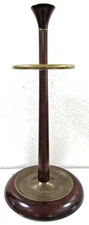 Vintage 1996 The Bombay Company Brass Wood Umbrella Stand Cane Holder 