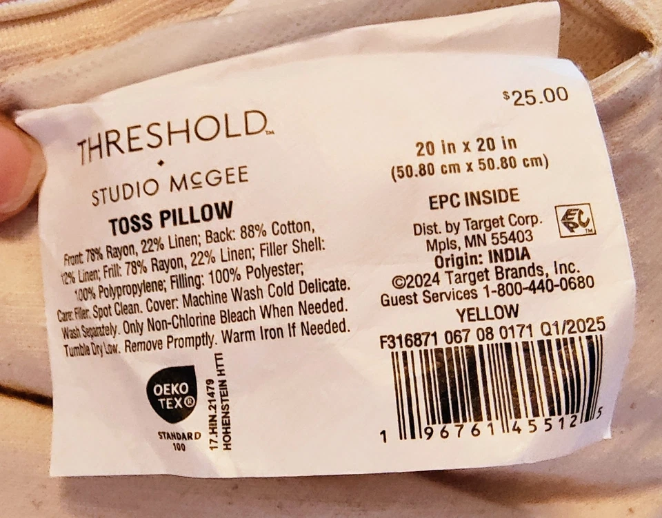 Threshold + Studio McGee 20" by 20" Striped Throw Pillows NIP - Image 3 of 4