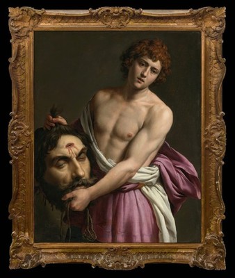 Hand Painted David with the Head of Goliath Oil Painting Antique Stylel Art
