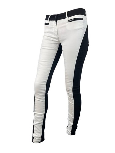 3X1 Women's White Black Skinny Zip Jeans #909 25 NWOTT - 第 2/6 張圖片
