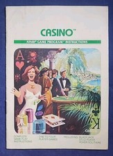 VINTAGE 1978 CASINO ATARI GAME PROGRAM INSTRU...