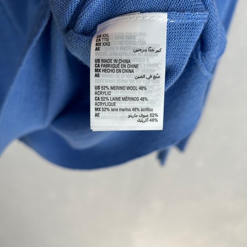 Club Room men size XXL crewneck performance sweater merino wool blend blue NEW - Picture 12 of 13