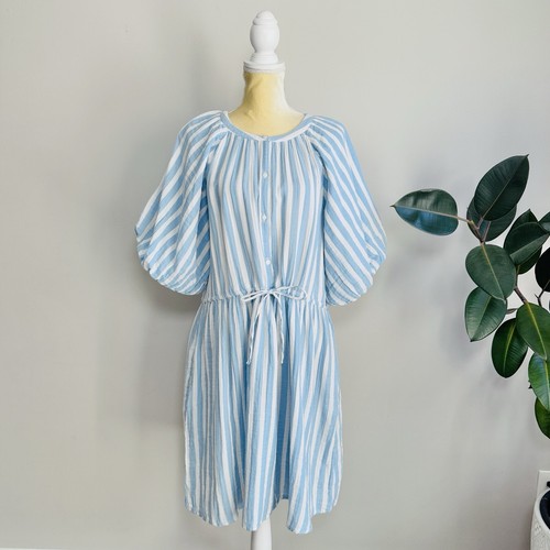 NWT Old Navy Waist-Defined Puff-Sleeve Printed Mini Shirt Dress Size L Tall - Picture 4 of 10