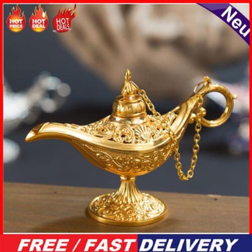 Vintage Aladdin Lamp Fairy Tale Home Desk Ornament Figurines Decor (Gold) - Picture 1 of 7