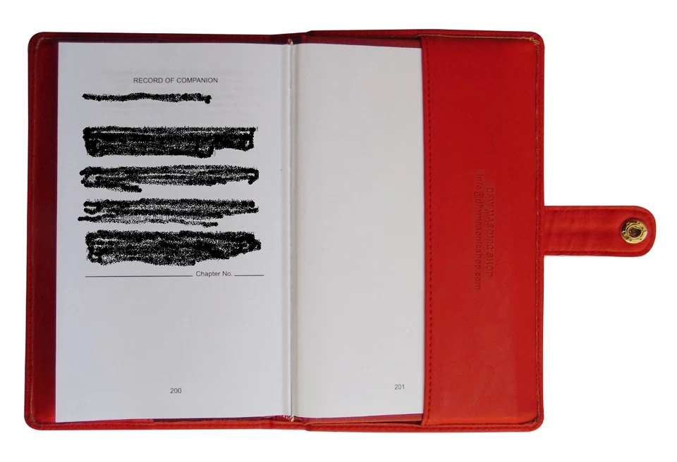 Prince Hall Royal Arch Ritual Book Cover in Faux Leather  Triple Tau & Lock Snap - Image 3 of 4