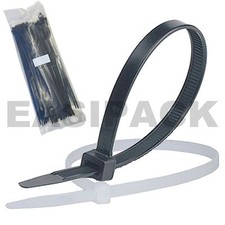 Cable Ties (Black White/Natural) Nylon Plastic Zip Tie Wraps 100mm 200mm 300mm