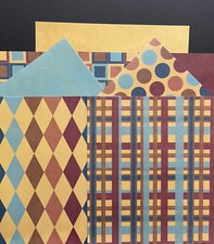 Junk Journal 12x12 "country collection" blue rust tan scrapbook lot 34 p16