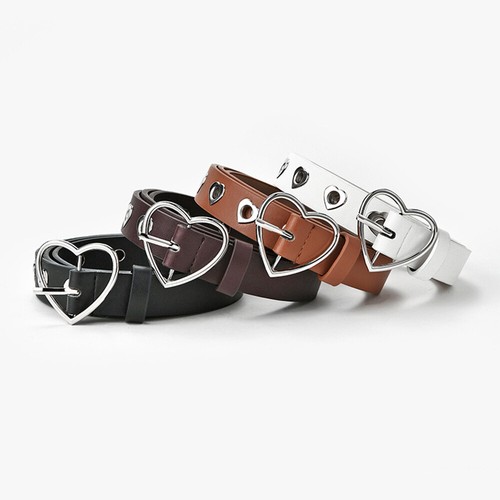 Ceinture Fille En Forme De Cœur Perforée – Accessoire Décontracté, Polyuréthane, Pour Jeans, Toutes Saisons