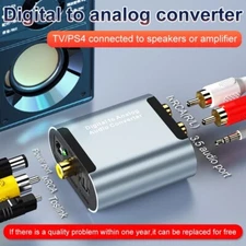 Optical Toslink Coaxial Digital To Analog Audio Converter Stereo RCA L/R 3.5mm